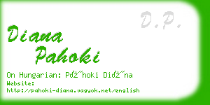 diana pahoki business card